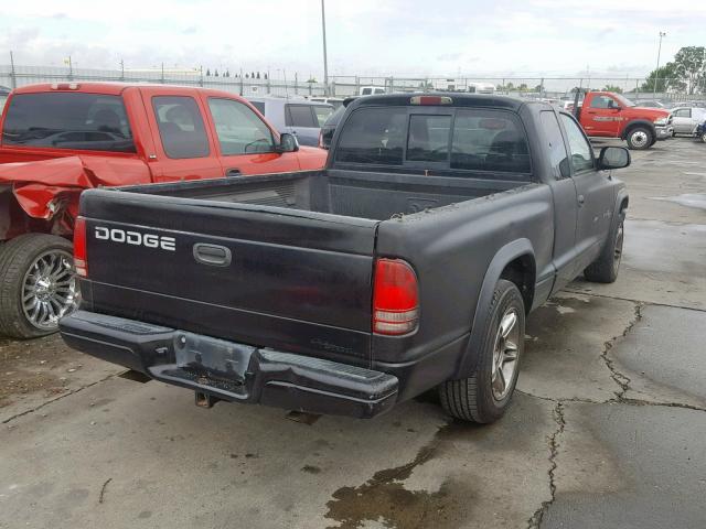 1B7GL22Z11S214112 - 2001 DODGE DAKOTA BLACK photo 4