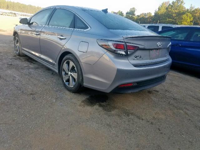 KMHE34L17HA050436 - 2017 HYUNDAI SONATA HYB SILVER photo 3