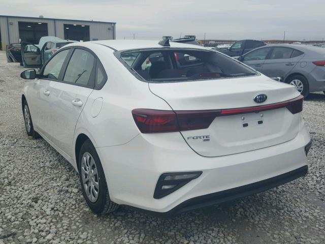 3KPF24AD4KE006441 - 2019 KIA FORTE FE WHITE photo 3