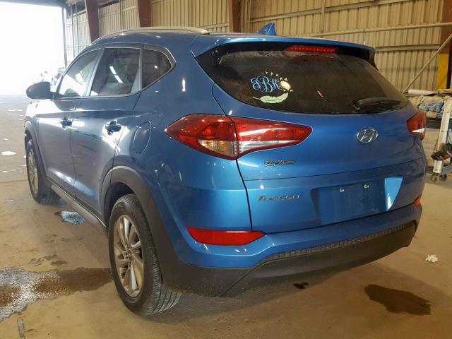 KM8J33A40JU596988 - 2018 HYUNDAI TUCSON SEL BLUE photo 3