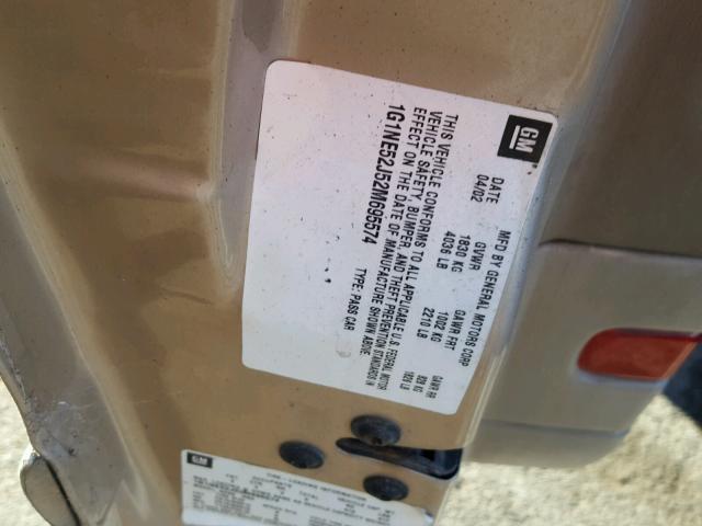 1G1NE52J52M695574 - 2002 CHEVROLET MALIBU LS 棕色 照片 10