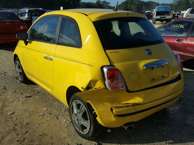 3C3CFFAR7CT212577 - 2012 FIAT 500 POP YELLOW photo 3