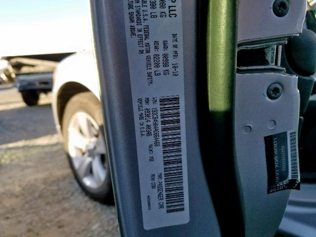 1B3CB4HA4AD664468 - 2010 DODGE CALIBER SX SILVER photo 10