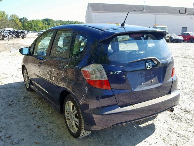 JHMGE8H45AC014917 - 2010 HONDA FIT SPORT PURPLE photo 3