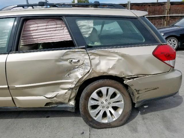 4S4BP86C884336547 - 2008 SUBARU OUTBACK 3. GOLD photo 9