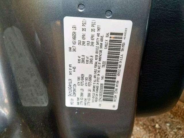 1D7HU18D35S292698 - 2005 DODGE RAM 1500 S GRAY photo 10