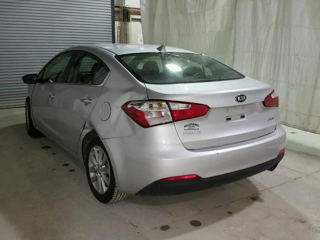 KNAFX4A80F5369788 - 2015 KIA FORTE EX SILVER photo 3