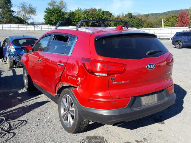 KNDPCCA63E7653138 - 2014 KIA SPORTAGE S RED photo 3