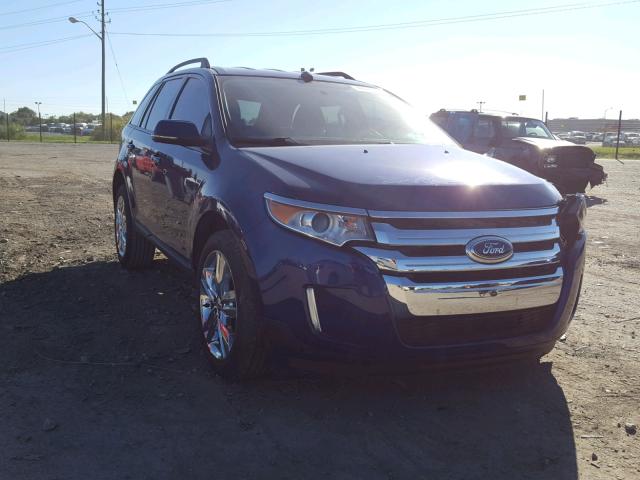 2FMDK3JC2EBB74076 - 2014 FORD EDGE SEL BLUE photo 1