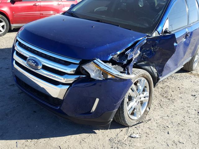 2FMDK3JC2EBB74076 - 2014 FORD EDGE SEL BLUE photo 9