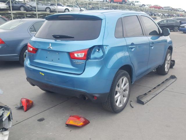 4A4AP3AU9EE032242 - 2014 MITSUBISHI OUTLANDER BLUE photo 4