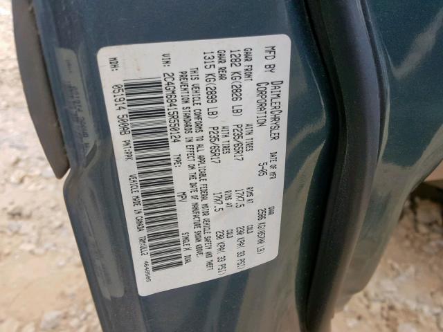 2C4GM68415R550124 - 2005 CHRYSLER PACIFICA T GREEN photo 10