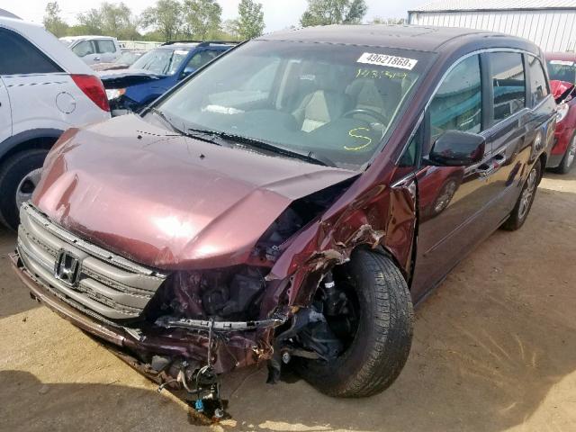 5FNRL5H61CB054918 - 2012 HONDA ODYSSEY EX BURGUNDY photo 2