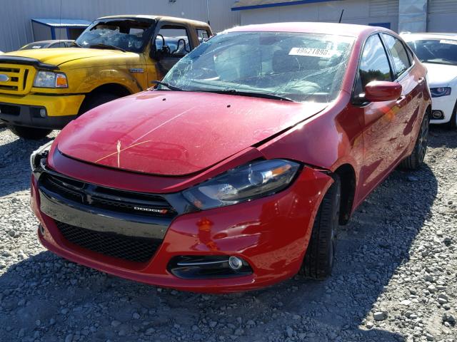 1C3CDFBB0GD592218 - 2016 DODGE DART SXT RED photo 2