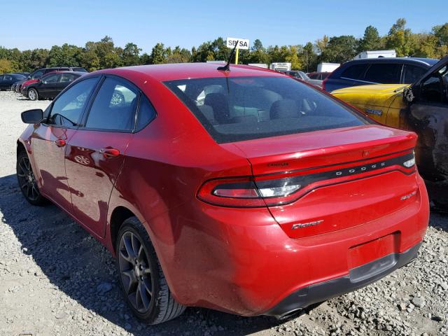 1C3CDFBB0GD592218 - 2016 DODGE DART SXT RED photo 3