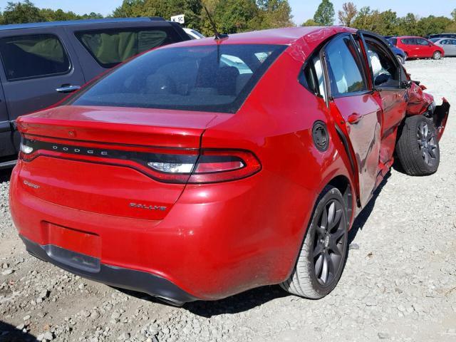 1C3CDFBB0GD592218 - 2016 DODGE DART SXT RED photo 4