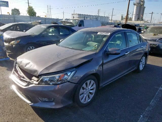 1HGCR2F85DA239895 - 2013 HONDA ACCORD EXL GRAY photo 2