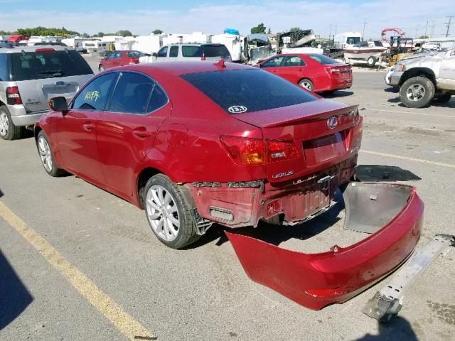 JTHCK262985017369 - 2008 LEXUS IS 250 RED photo 3