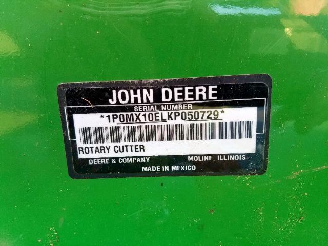 1P0MX10ELKP050729 - 2019 JOHN DEERE EQUIPMENT GREEN photo 10