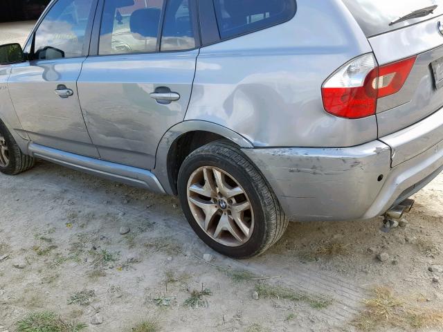 WBXPA93426WD27204 - 2006 BMW X3 3.0I GRAY photo 9