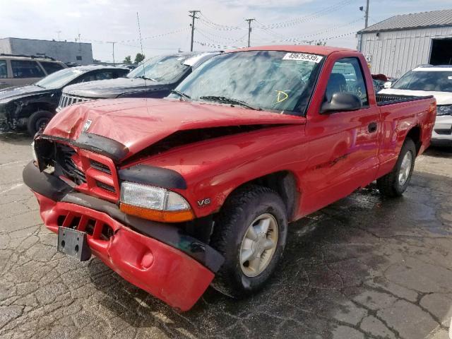 1B7FL26X3YS539004 - 2000 DODGE DAKOTA RED photo 2