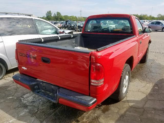 1B7FL26X3YS539004 - 2000 DODGE DAKOTA RED photo 4