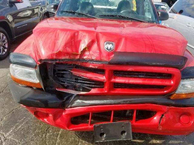 1B7FL26X3YS539004 - 2000 DODGE DAKOTA RED photo 7