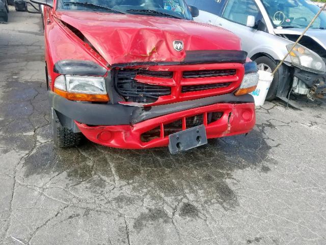 1B7FL26X3YS539004 - 2000 DODGE DAKOTA RED photo 9