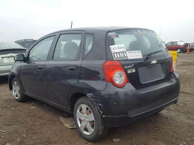 KL1TD66E09B624932 - 2009 CHEVROLET AVEO LS BLACK photo 3