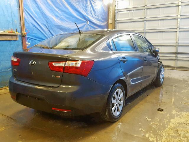 KNADN4A35D6214534 - 2013 KIA RIO EX GRAY photo 4