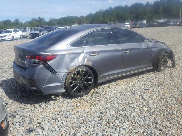 5NPE34AF0JH637675 - 2018 HYUNDAI SONATA SPO GRAY photo 4