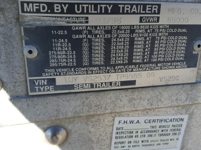 1UYVS2537TP856505 - 1996 UTILITY TRAILER Ağ foto 10