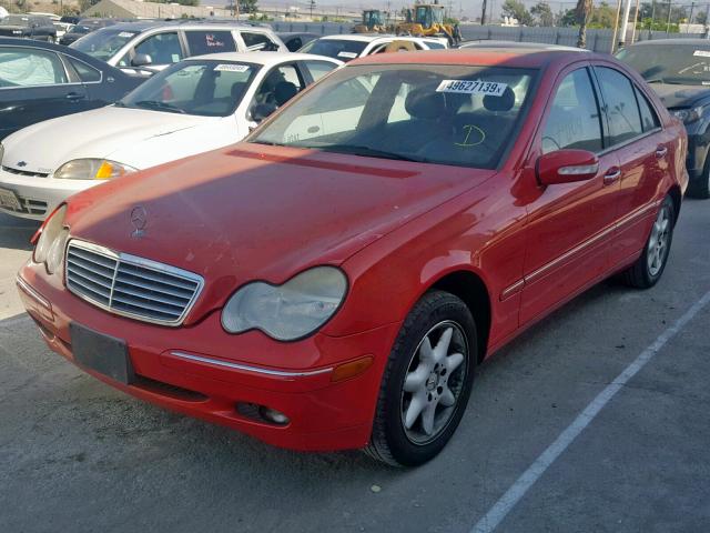 WDBRF61J51F056108 - 2001 MERCEDES-BENZ C 240 RED photo 2