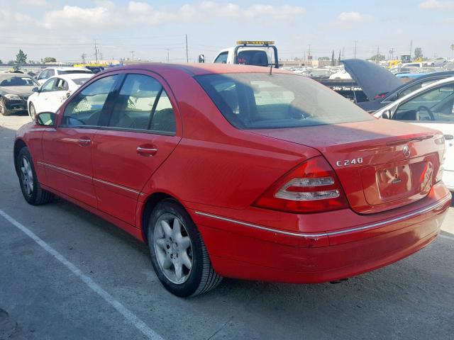 WDBRF61J51F056108 - 2001 MERCEDES-BENZ C 240 RED photo 3