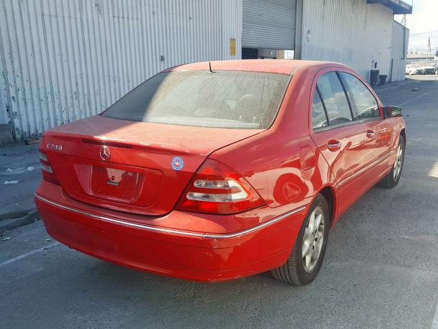 WDBRF61J51F056108 - 2001 MERCEDES-BENZ C 240 RED photo 4