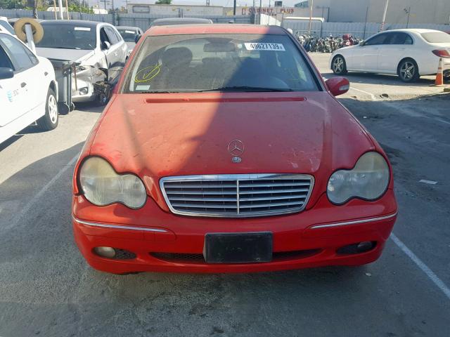 WDBRF61J51F056108 - 2001 MERCEDES-BENZ C 240 RED photo 9