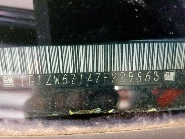 1G1ZW67147F229563 - 2007 CHEVROLET MALIBU MAX 黑色 照片 10