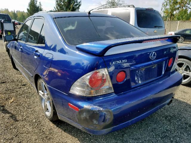 JTHBD182410029199 - 2001 LEXUS IS 300 BLUE photo 3