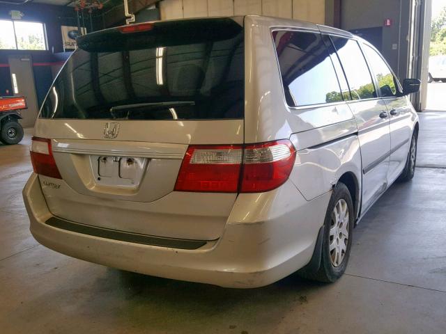 5FNRL38226B025241 - 2006 HONDA ODYSSEY LX SILVER photo 4