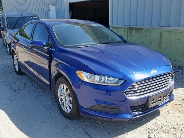 3FA6P0G77FR266090 - 2015 FORD FUSION S BLUE photo 1