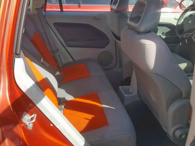 1B3HB48BX7D304077 - 2007 DODGE CALIBER SX ORANGE photo 6