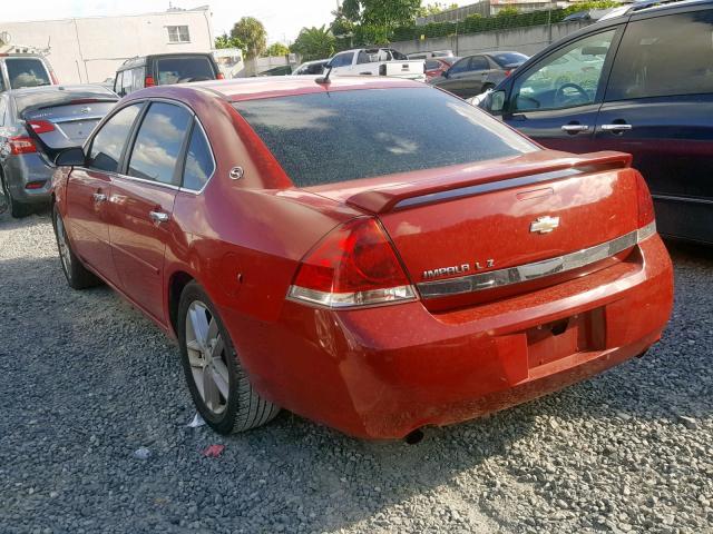 2G1WU583289287796 - 2008 CHEVROLET IMPALA LTZ RED photo 3