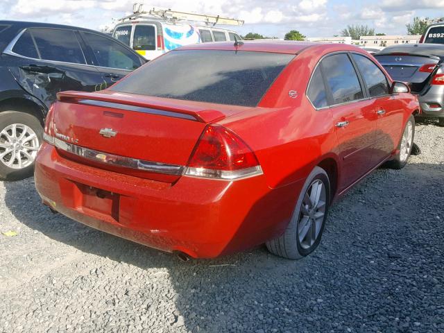 2G1WU583289287796 - 2008 CHEVROLET IMPALA LTZ RED photo 4