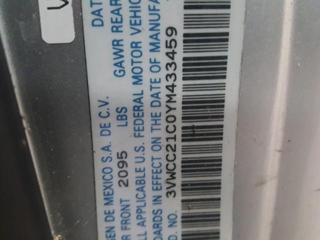 3VWCC21C0YM433459 - 2000 VOLKSWAGEN NEW BEETLE 灰色 照片 10