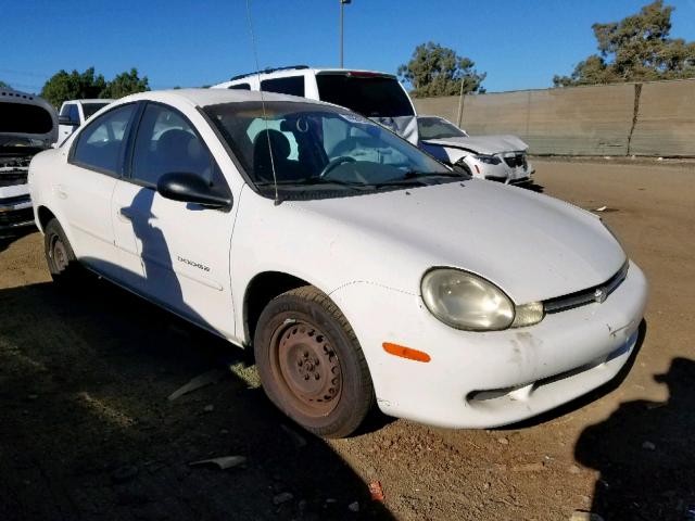 1B3ES46C91D127012 - 2001 DODGE NEON SE WHITE photo 1