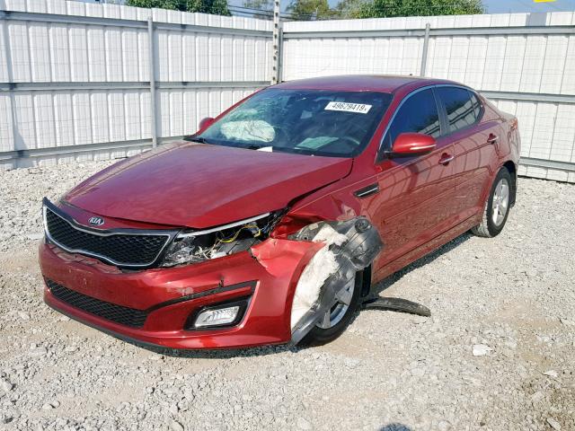 5XXGM4A73EG345602 - 2014 KIA OPTIMA LX RED photo 2