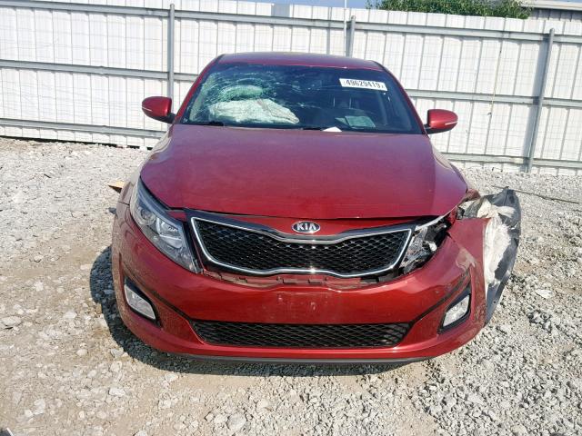 5XXGM4A73EG345602 - 2014 KIA OPTIMA LX RED photo 9