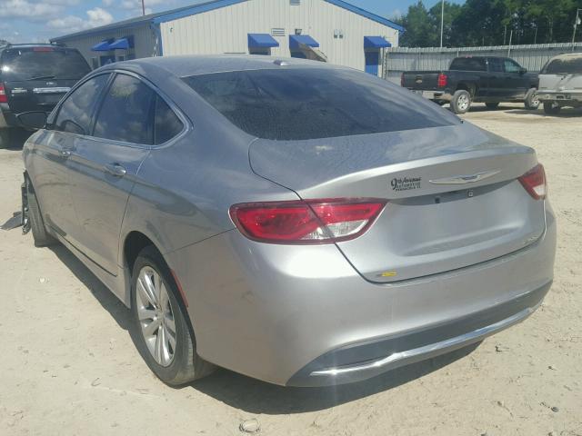 1C3CCCAB1FN670520 - 2015 CHRYSLER 200 LIMITE SILVER photo 3