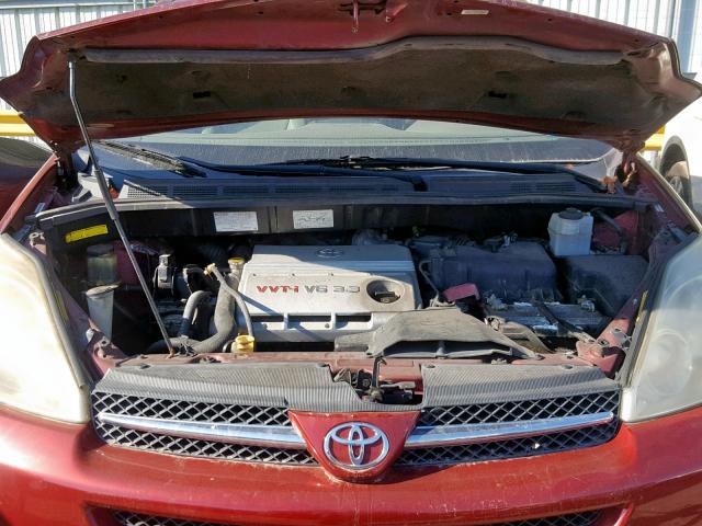 5TDZA22C14S080046 - 2004 TOYOTA SIENNA XLE RED photo 7