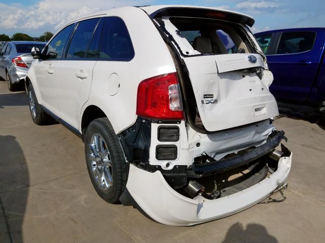 2FMDK3JC2DBC58753 - 2013 FORD EDGE SEL WHITE photo 3